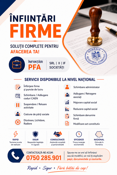 Infiintare PFA/SRL,